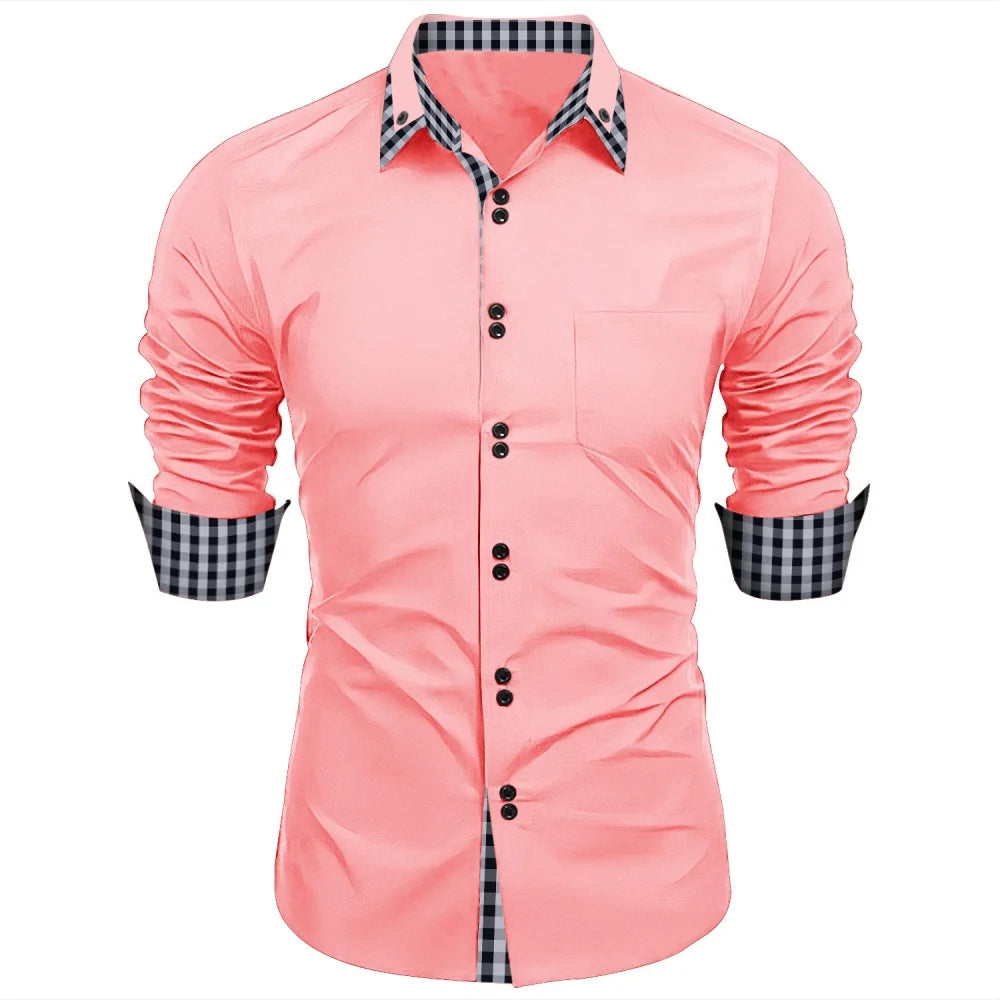 Mens Long Sleeve Business Shirt Trendy Style