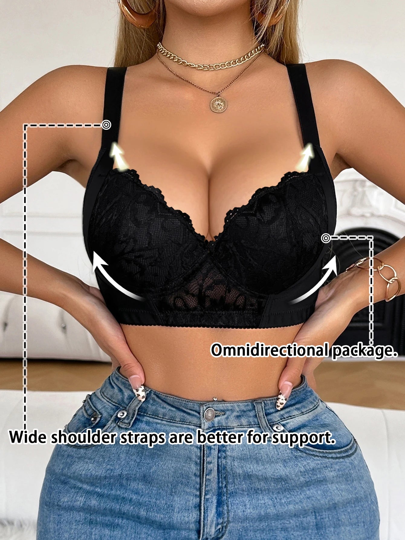 Push Up Bra with Lace Detailing