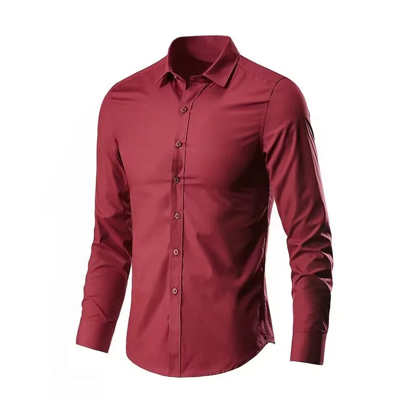 Mens Anti-Wrinkle Dress Shirt Stylish Duo