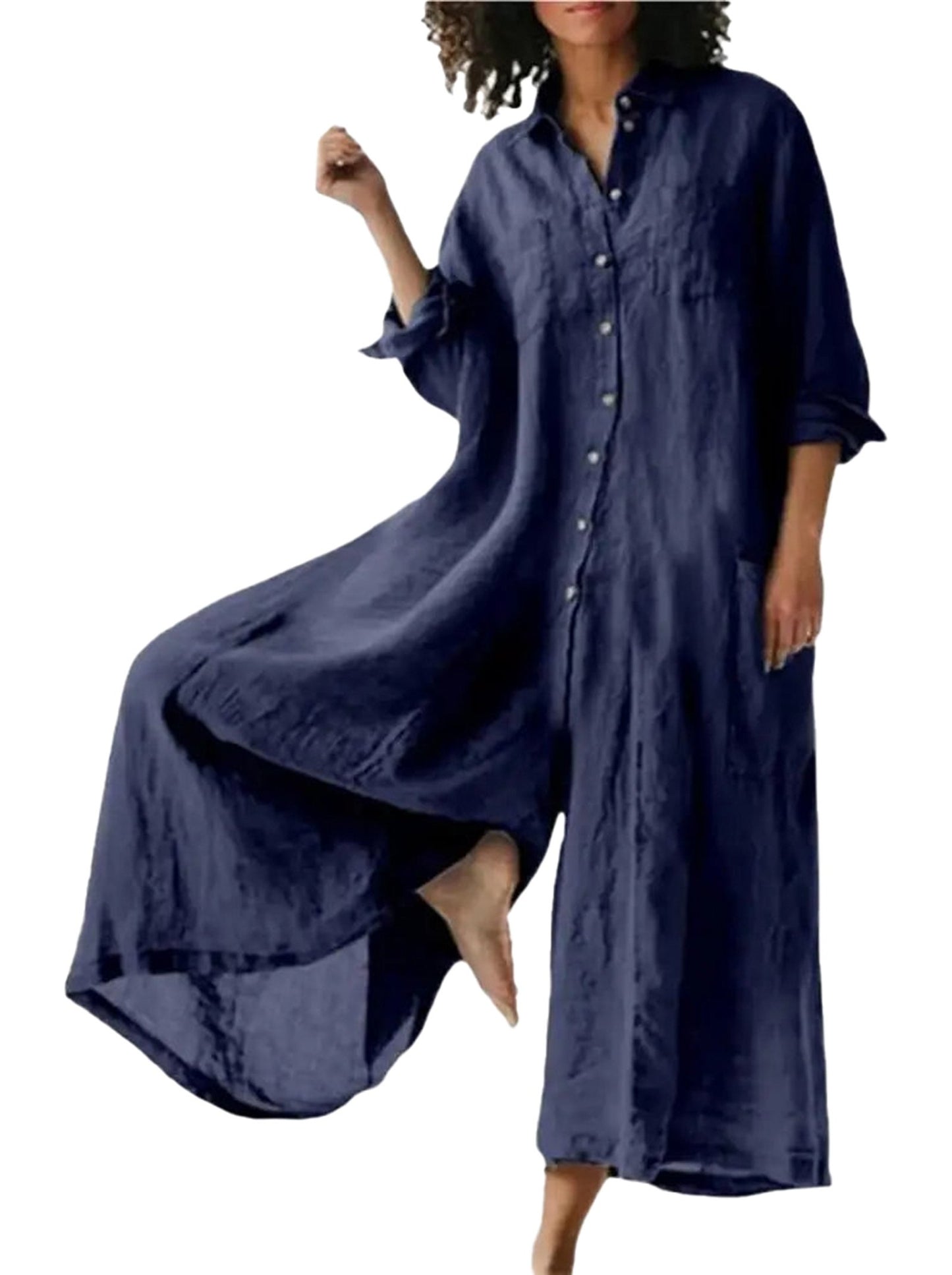 Womens Cotton Linen Jumpsuit Trendy Style
