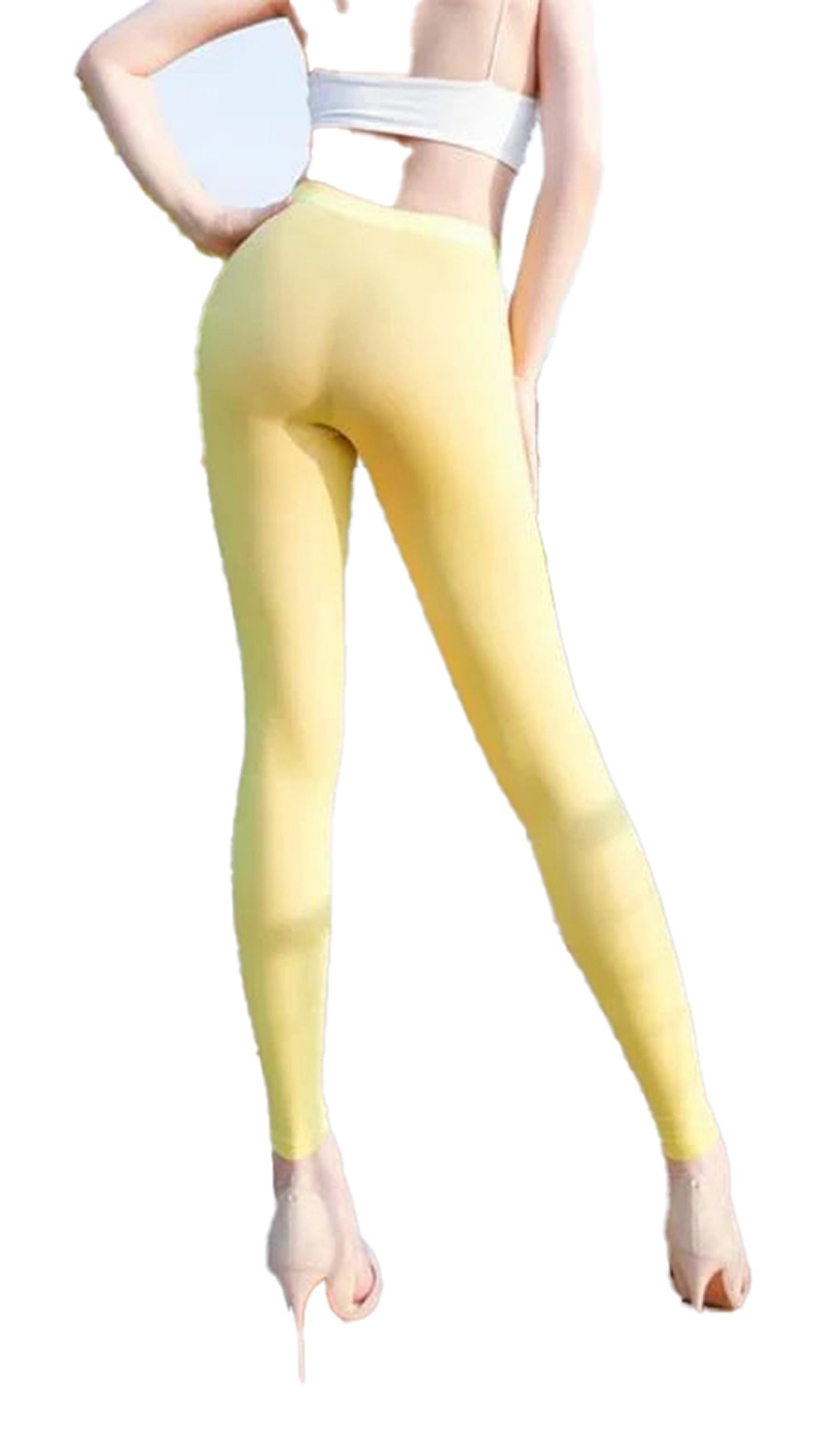 Sheer High Waist Pencil Pants Leggings