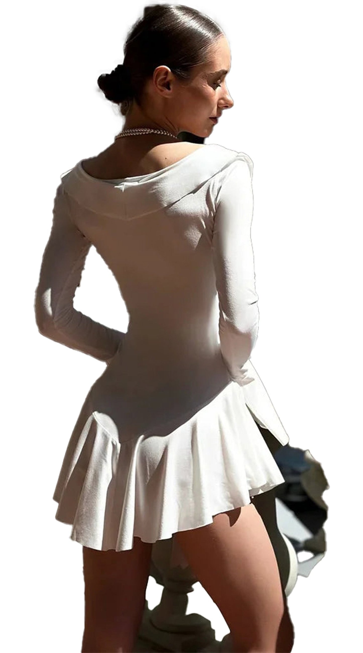 White Ruffled Mini Dress For Women