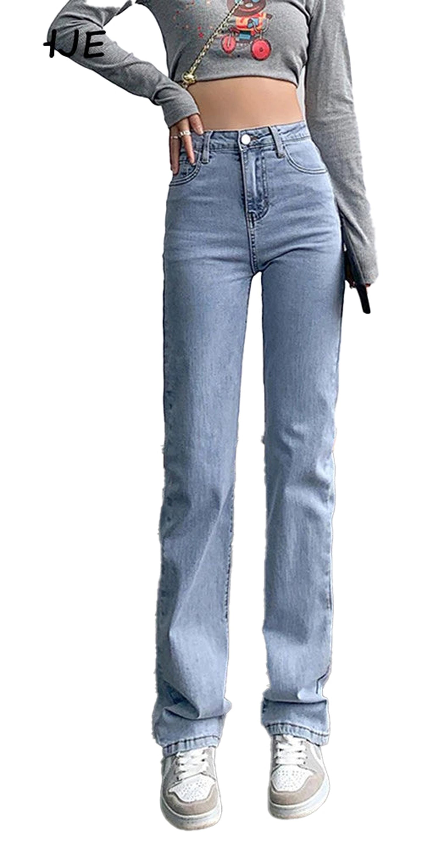 High Waist Straight Jeans Women