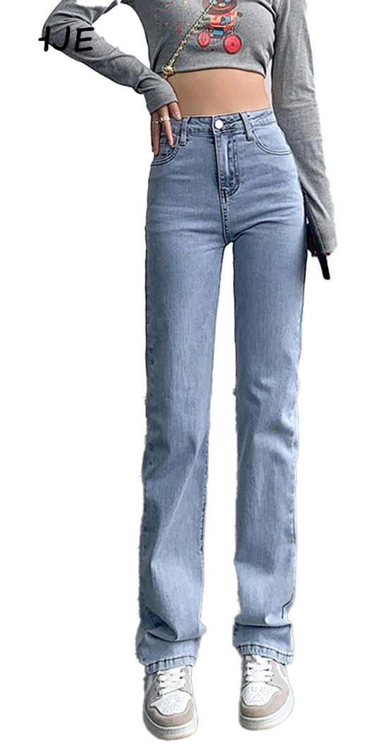 High Waist Straight Jeans Women