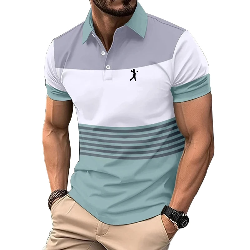 Mens Summer Polo Shirt Trendy Comfort