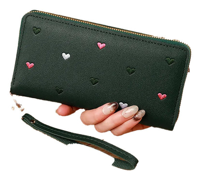 Womens Love Heart Wallet Wristlet