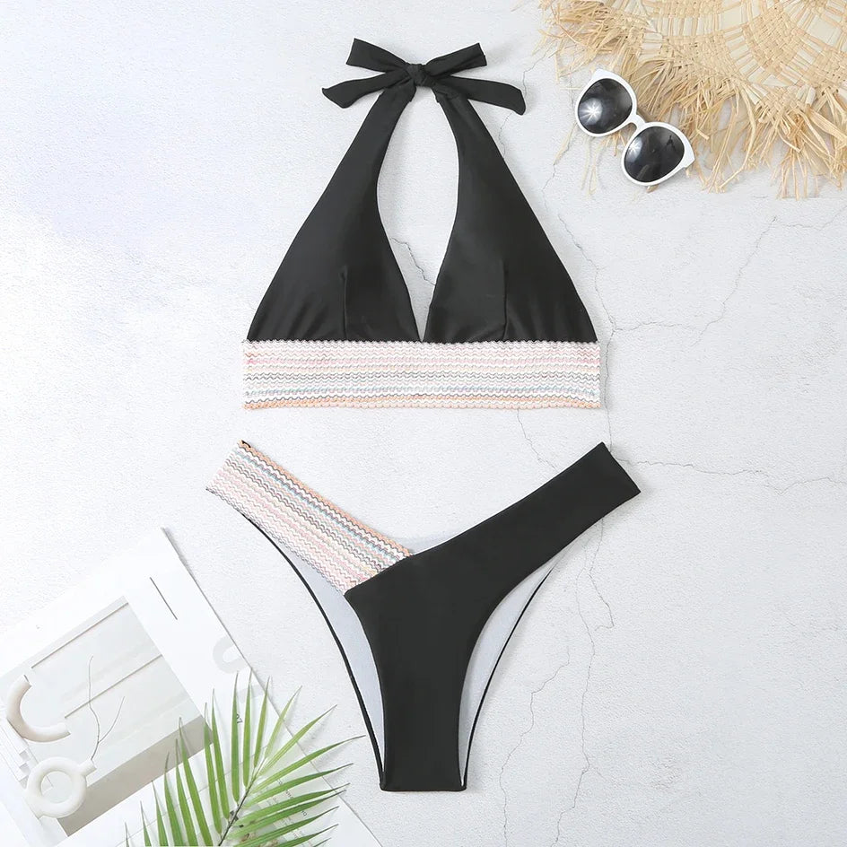 Stunning Two-Tone Bikini Set
