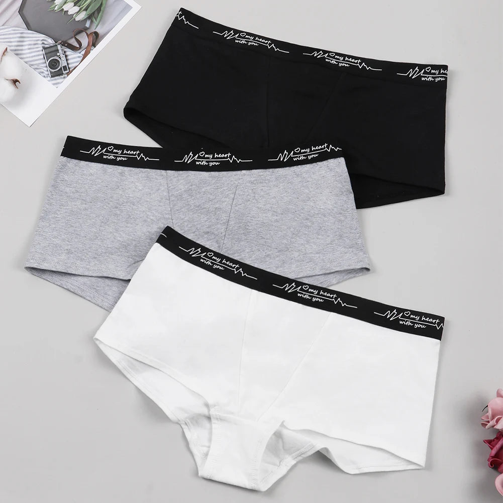 Womens Solid Color Boxer Briefs Set