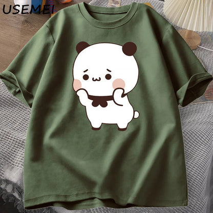 Flat Lay Of Funny DuDu Bear & Panda BuBu Graphic T-Shirt