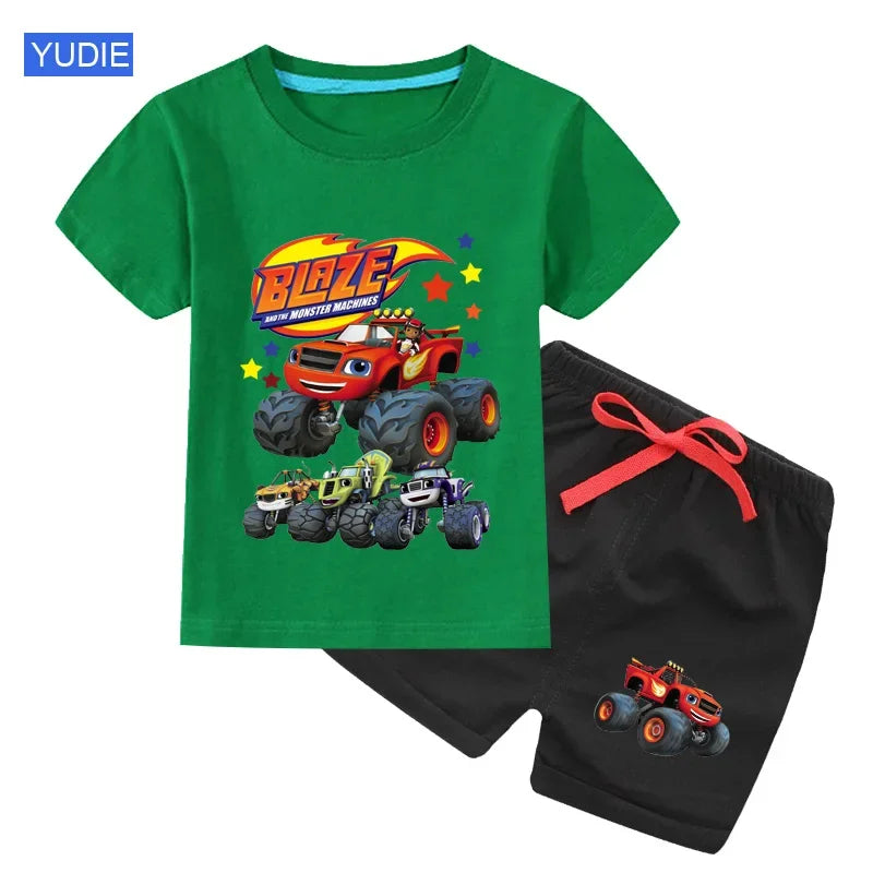 Blaze Monster Machine Shirt Set For Kids