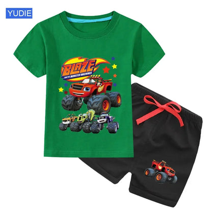 Blaze Monster Machine Shirt Set For Kids