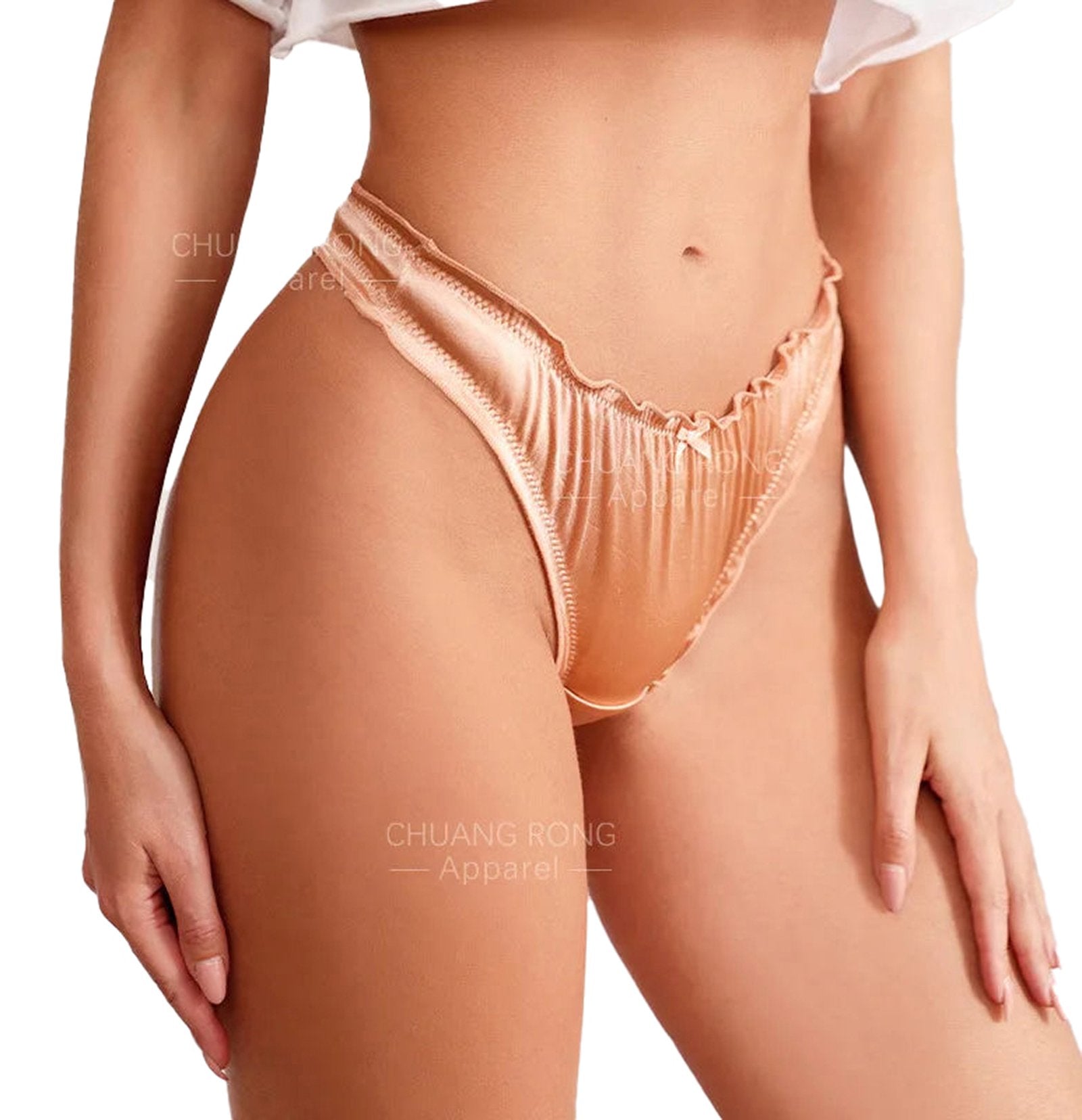 Side View of Luxury Satin Cotton Tangas