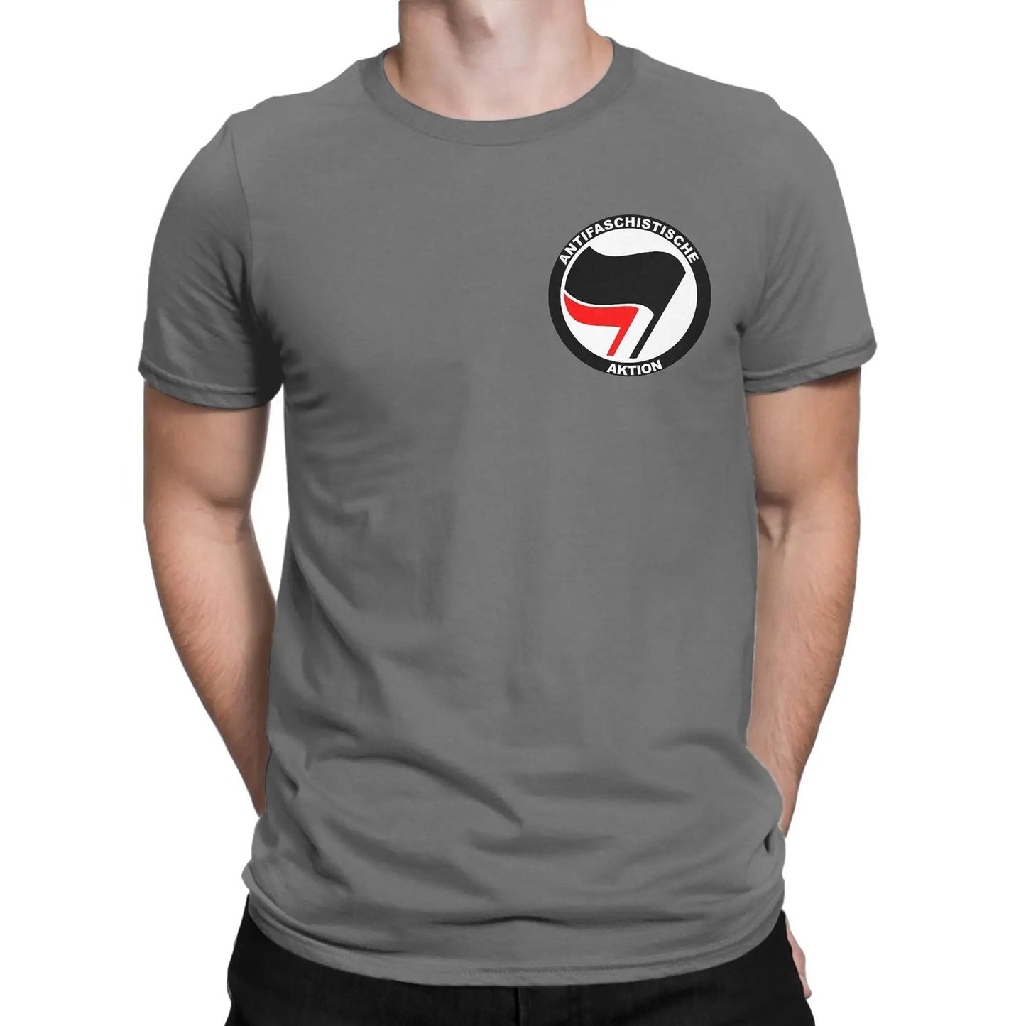 Trendy Anti-Fascist Logo T-Shirt for Men | Y2K Summer Cotton Tee Gift