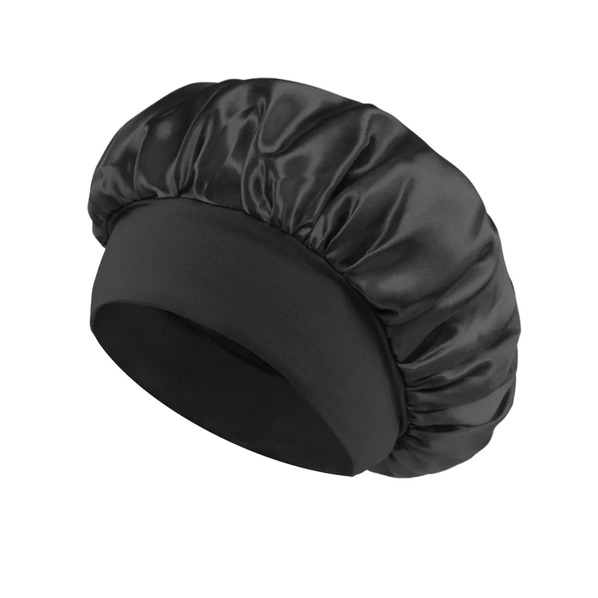 Satin Solid Wide - Brim Night Sleeping and Bathing Hair Care Bonnet