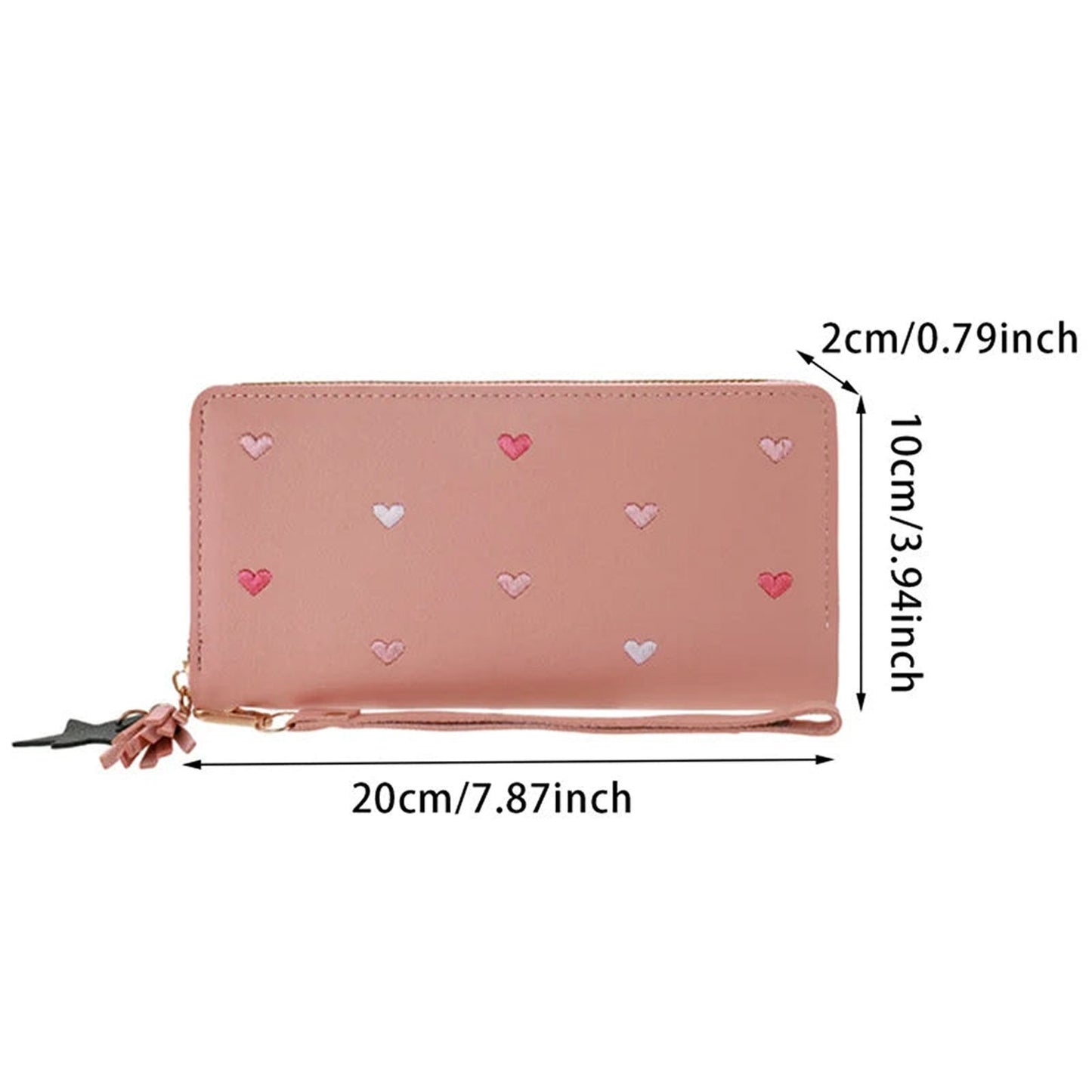 Womens Love Heart Wallet Wristlet