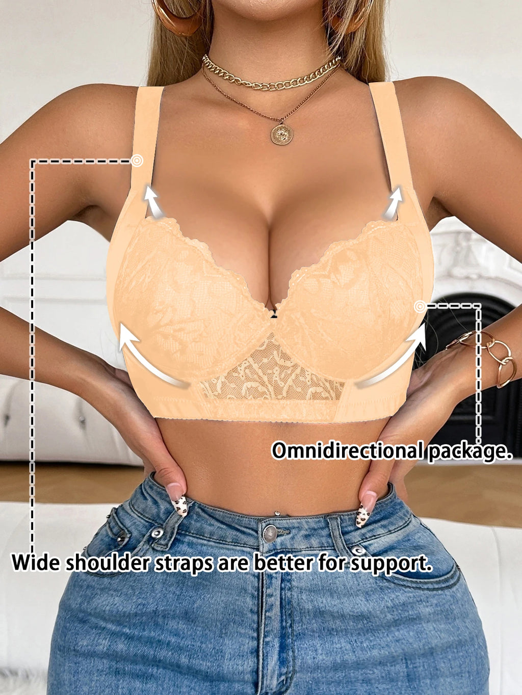 Push Up Bra with Lace Detailing