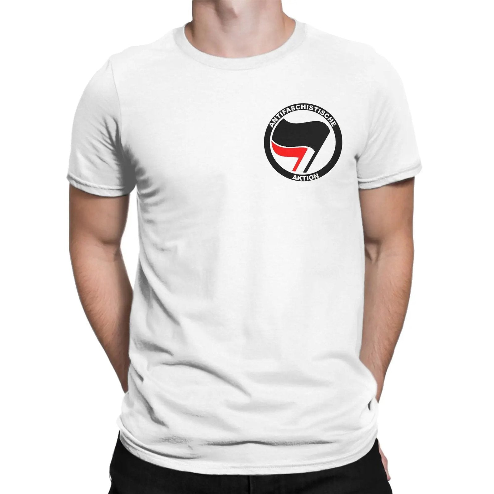 Trendy Anti-Fascist Logo T-Shirt for Men | Y2K Summer Cotton Tee Gift