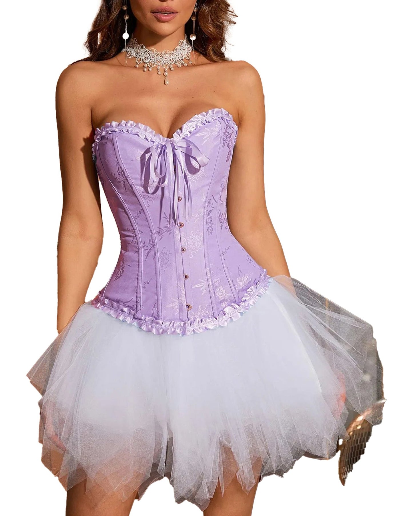 Floral Lace Corset Top For Women