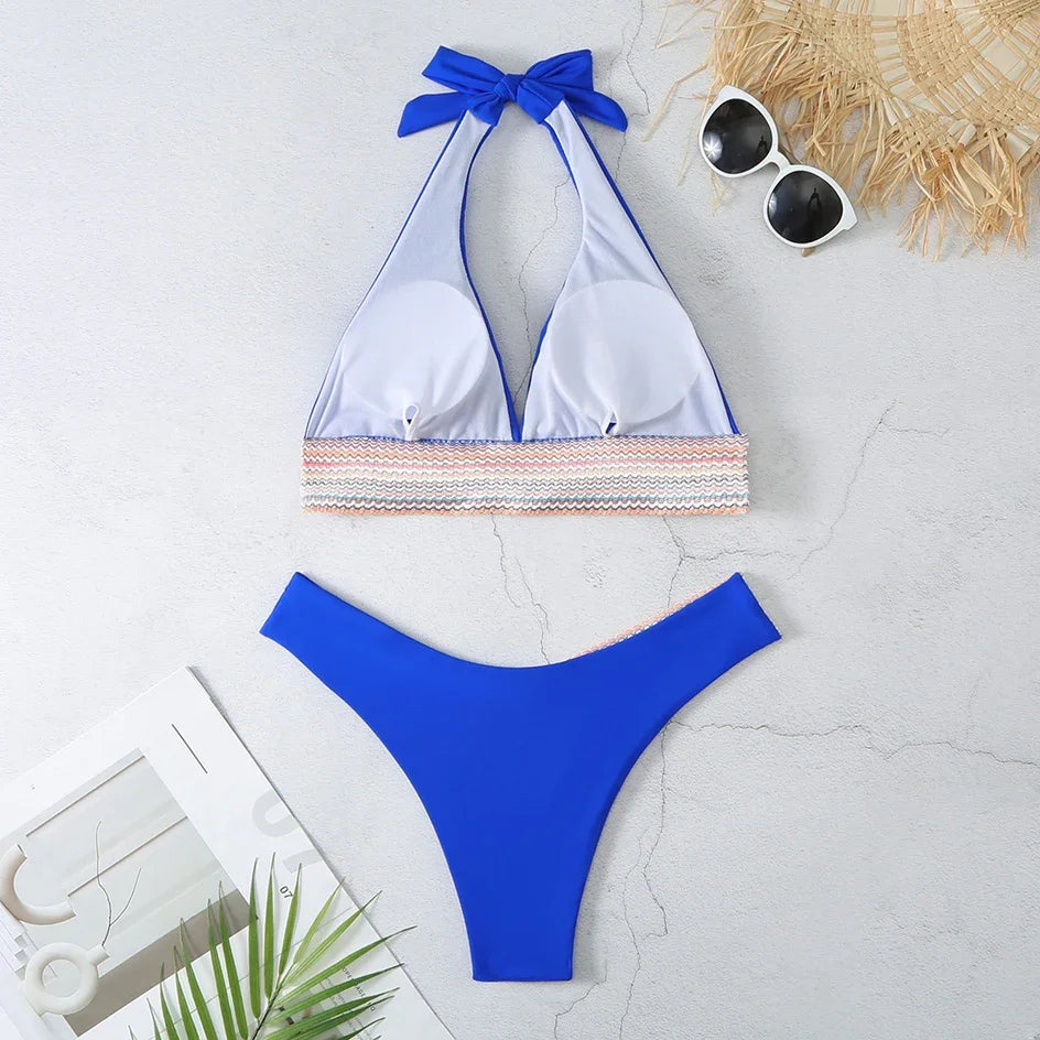 Stunning Two-Tone Bikini Set