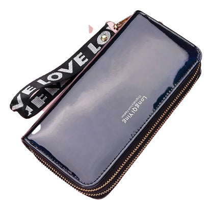 Womens Laser Wallet With Double Zipper
