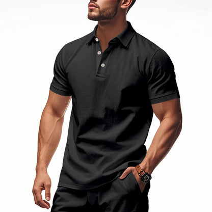 Mens Solid Color Polo Shirt Trendy Style