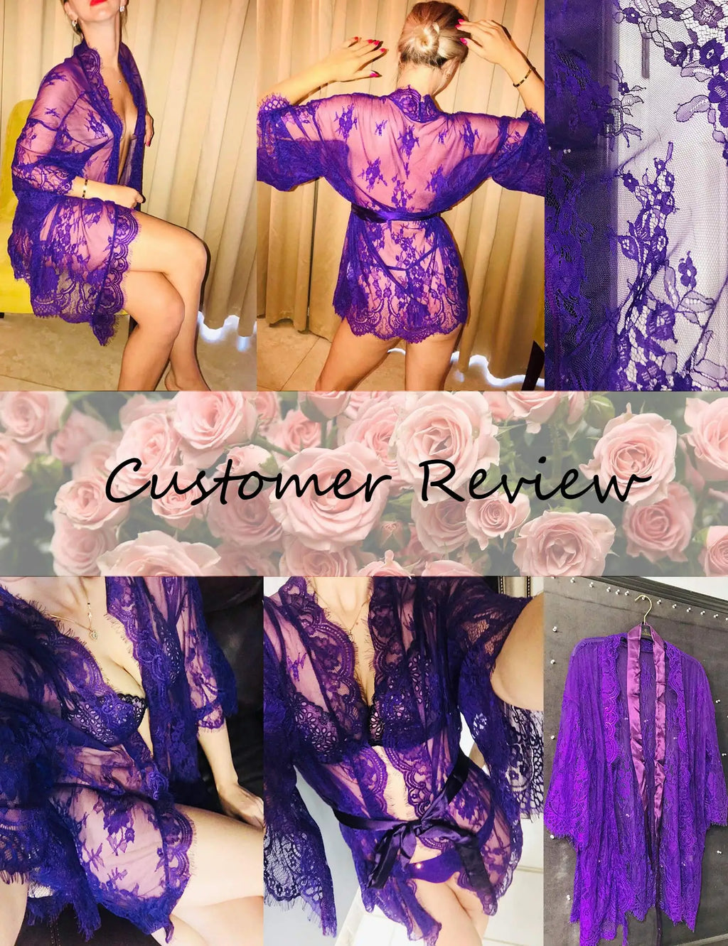 Purple Lace Babydoll Lingerie Set