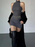 Mini Dress with Cold Shoulder Detail