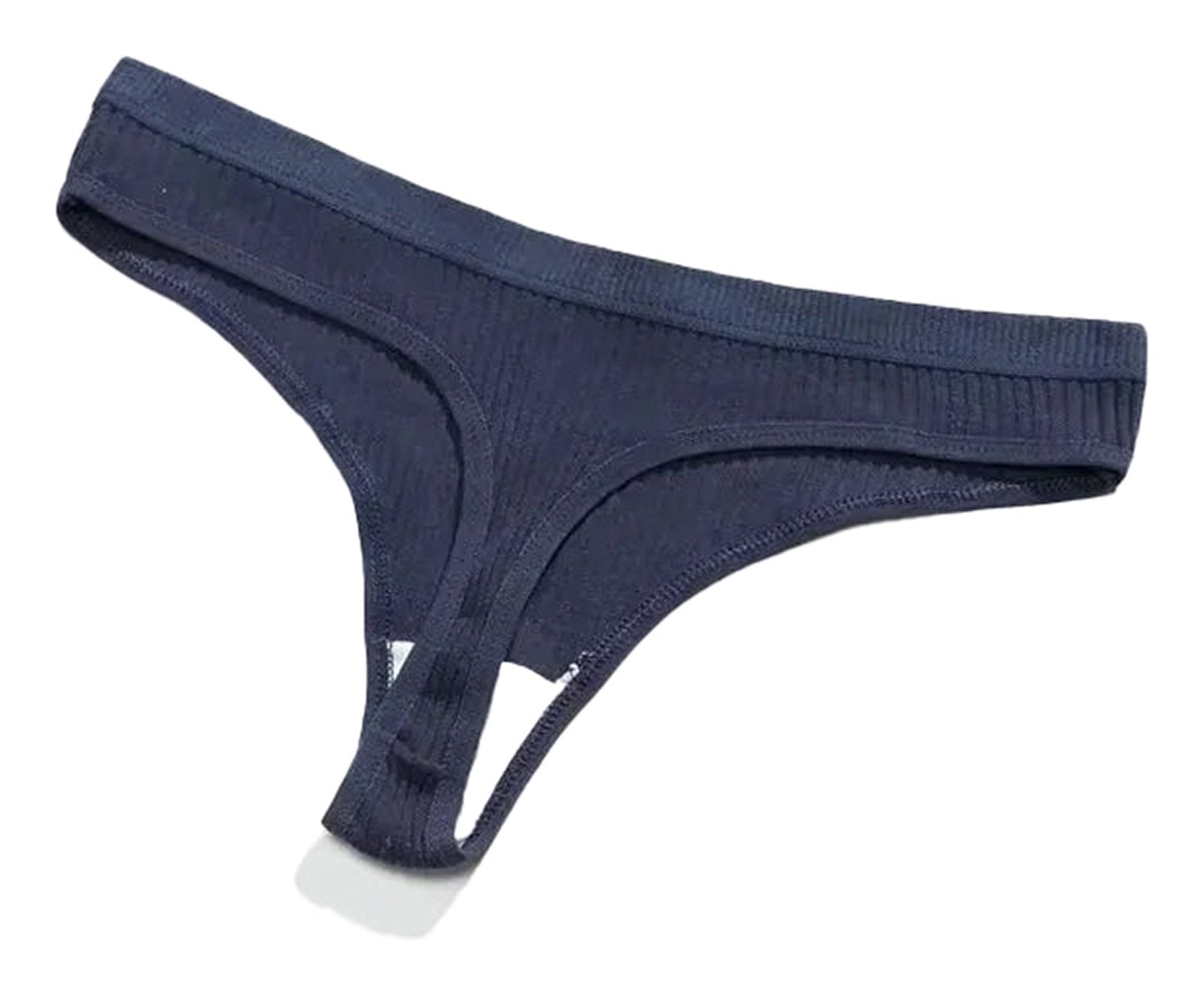 Close-Up of Elastic Band on Low Waist Cotton Thong Panties