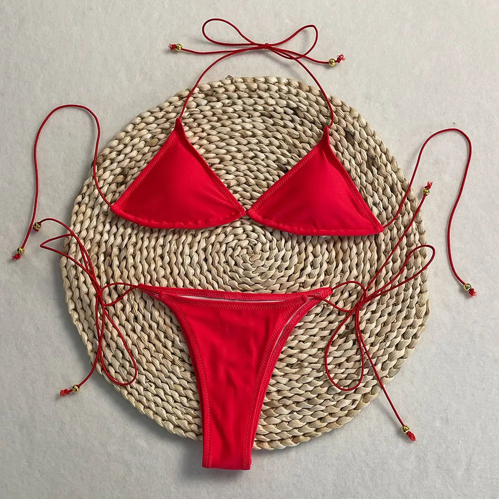 Swimwear Swimsuit: Trendy Pink Bikini Set
