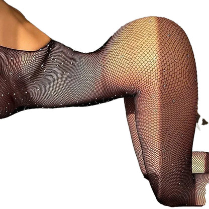 Sexy Rhinestone Fishnet Bodysuit