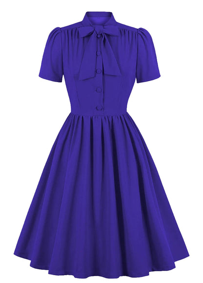 LuckeLadybug Vintage Blue Pleated Dress 2025