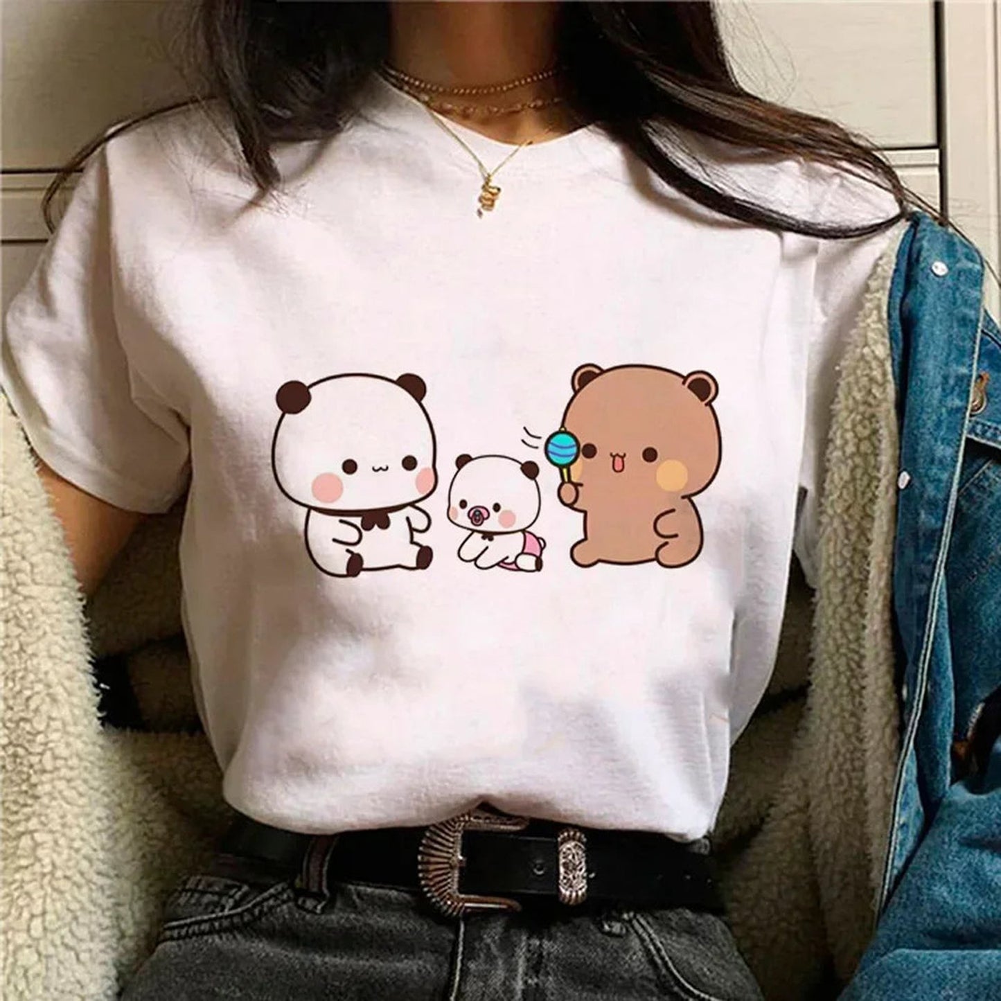 Funny Anime Graphic Tee for Women with Other Tops