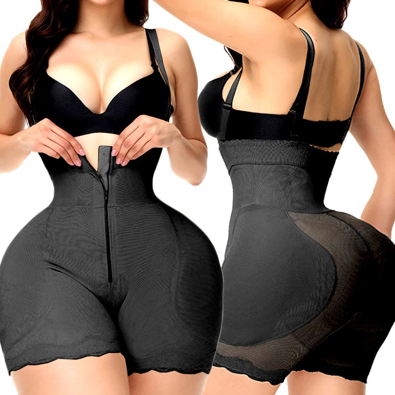 Padded Hip Enhancer and Butt Lifter Body Shaper Jumpsuit