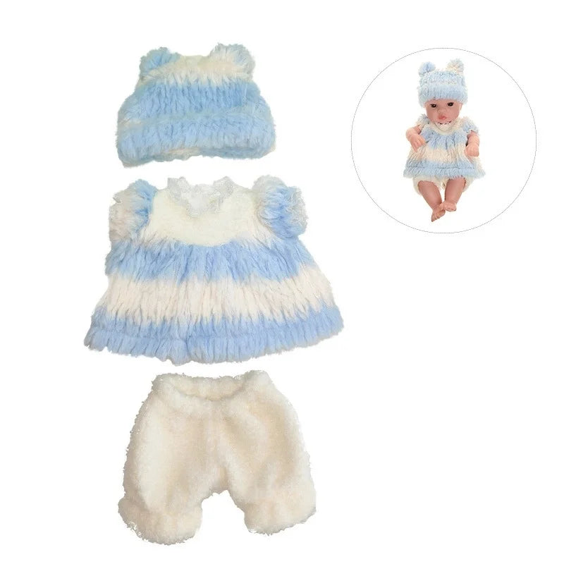 Baby Doll Winter Plush Pajama Set and Socks Accessories for 13 Inch Dolls
