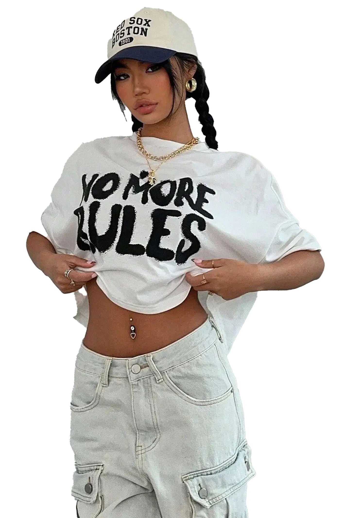Womens Crop T-Shirts No More Rules