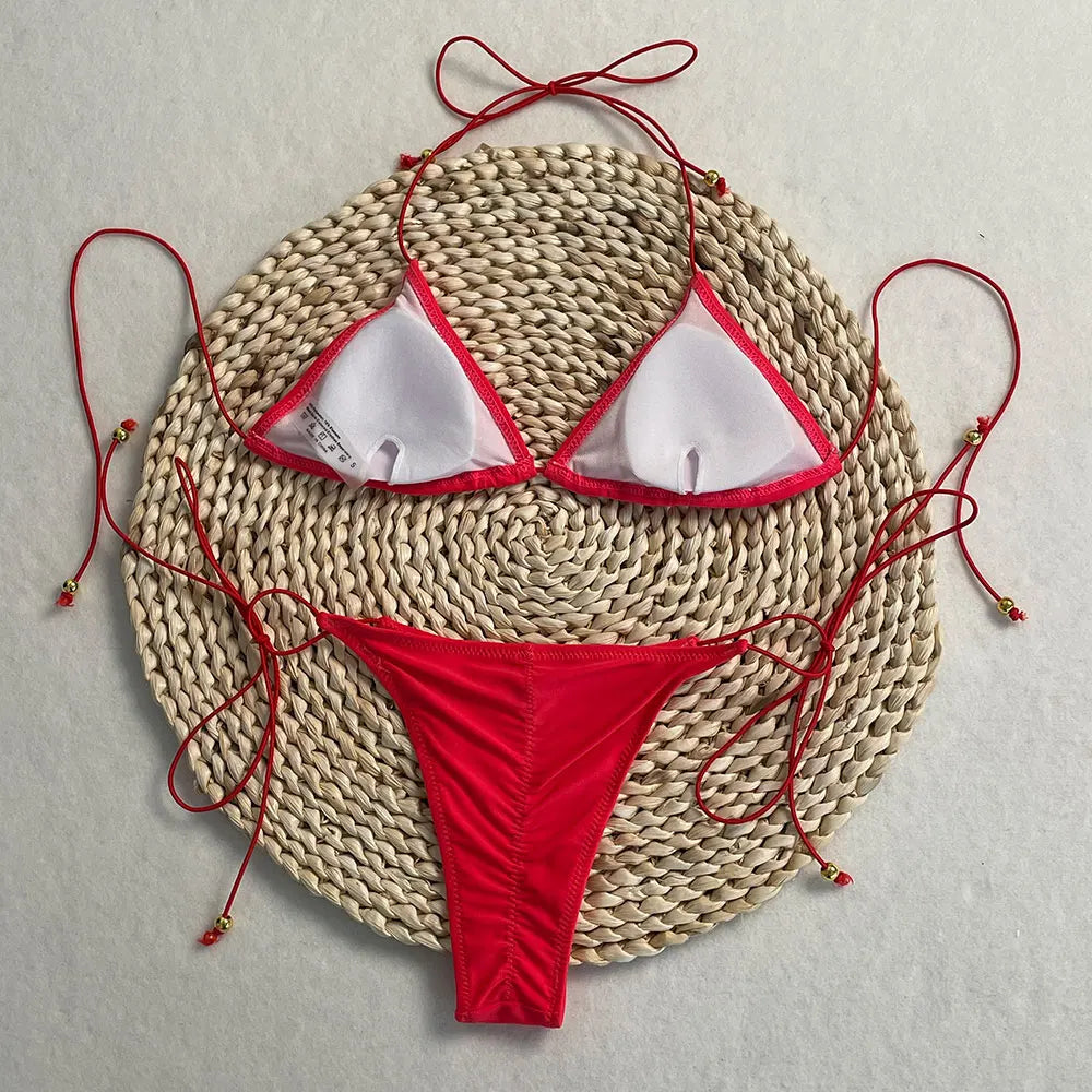 Swimwear Swimsuit: Trendy Pink Bikini Set