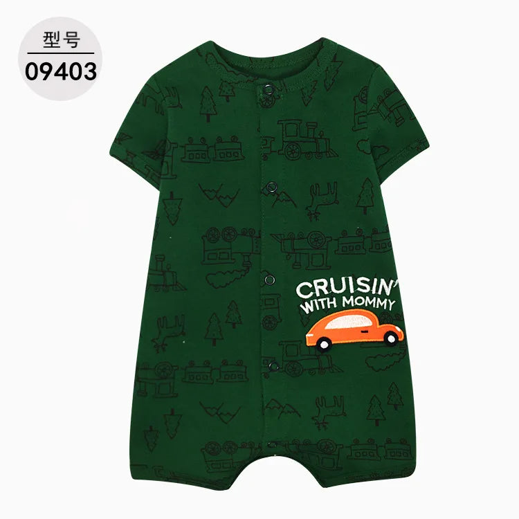 Summer Cartoon Baby Romper O - Neck Cotton Clothing