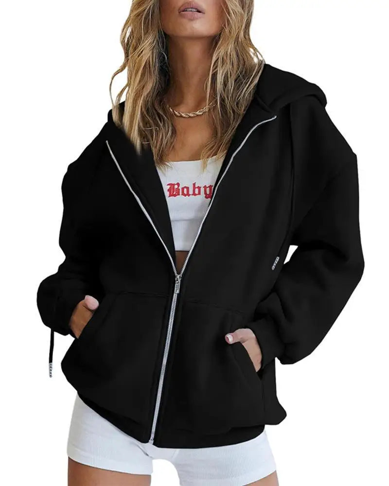 Oversized Zip Up Hoodie For Women