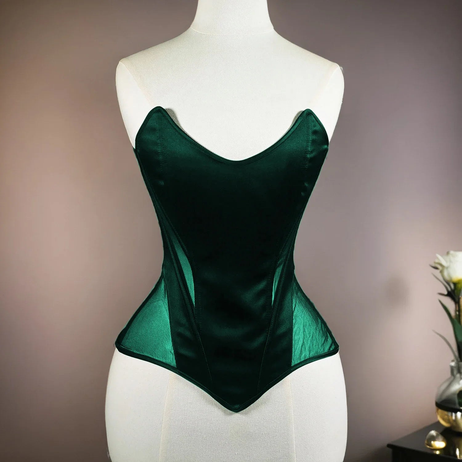Vintage Overbust Mesh Corset Bodice Shaping Top