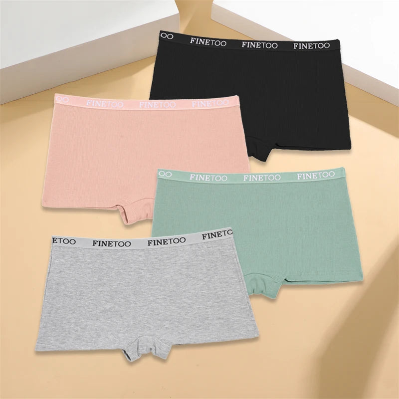 Womens Ribbed Boxer Underwear 4-Pack