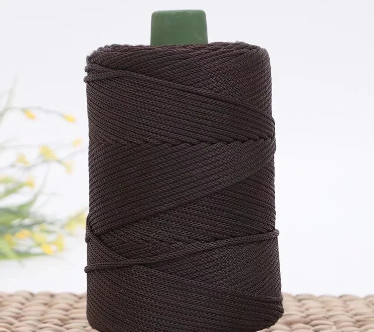 3mm Triple Strand Bright Silk Thread Flat Colorful  Silk Cotton Polyester