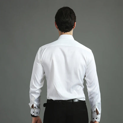 Slim Fit Mens Dress Shirt In Black