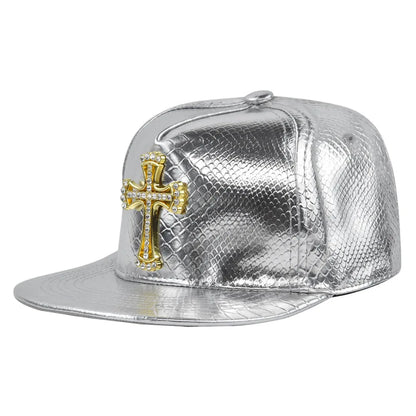 Hip Hop Jesus Cross Cap With Bling