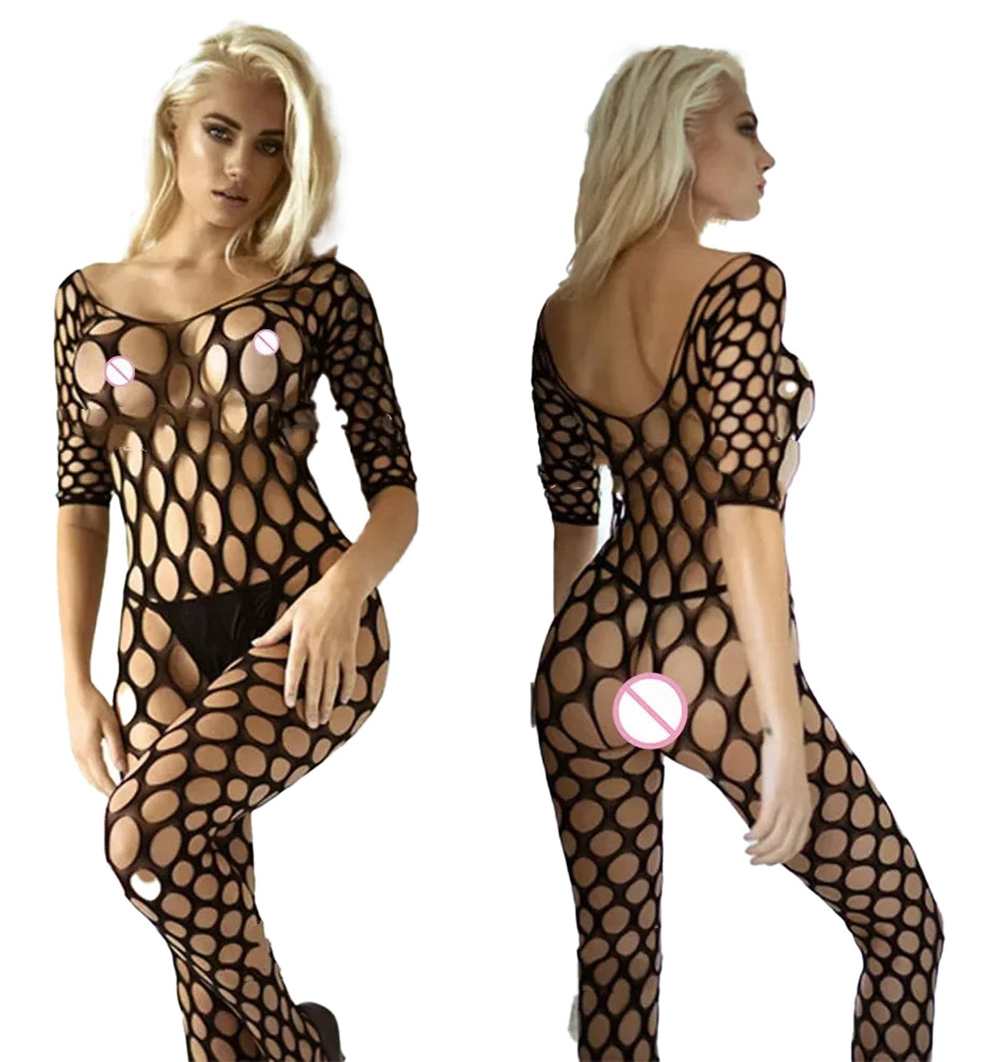 Sexy Rhinestone Fishnet Bodysuit