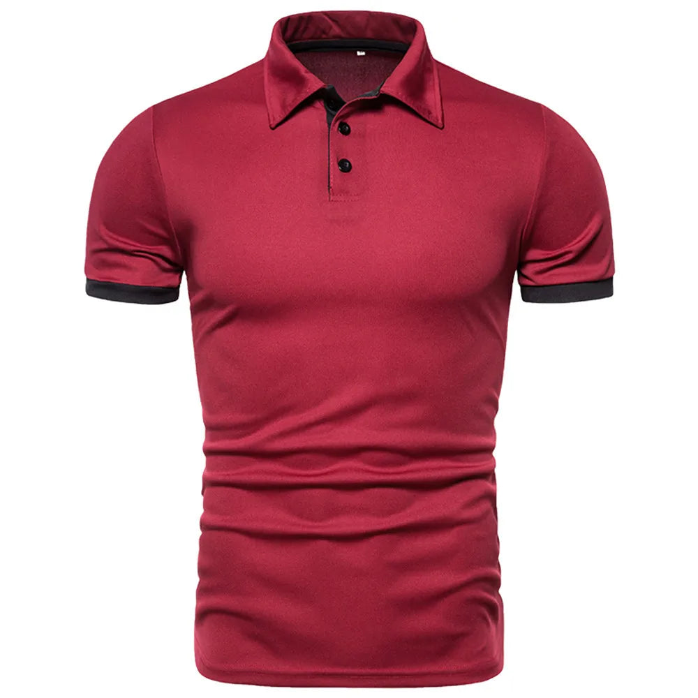 Mens Solid Color Polo Shirt – Stylish Fit