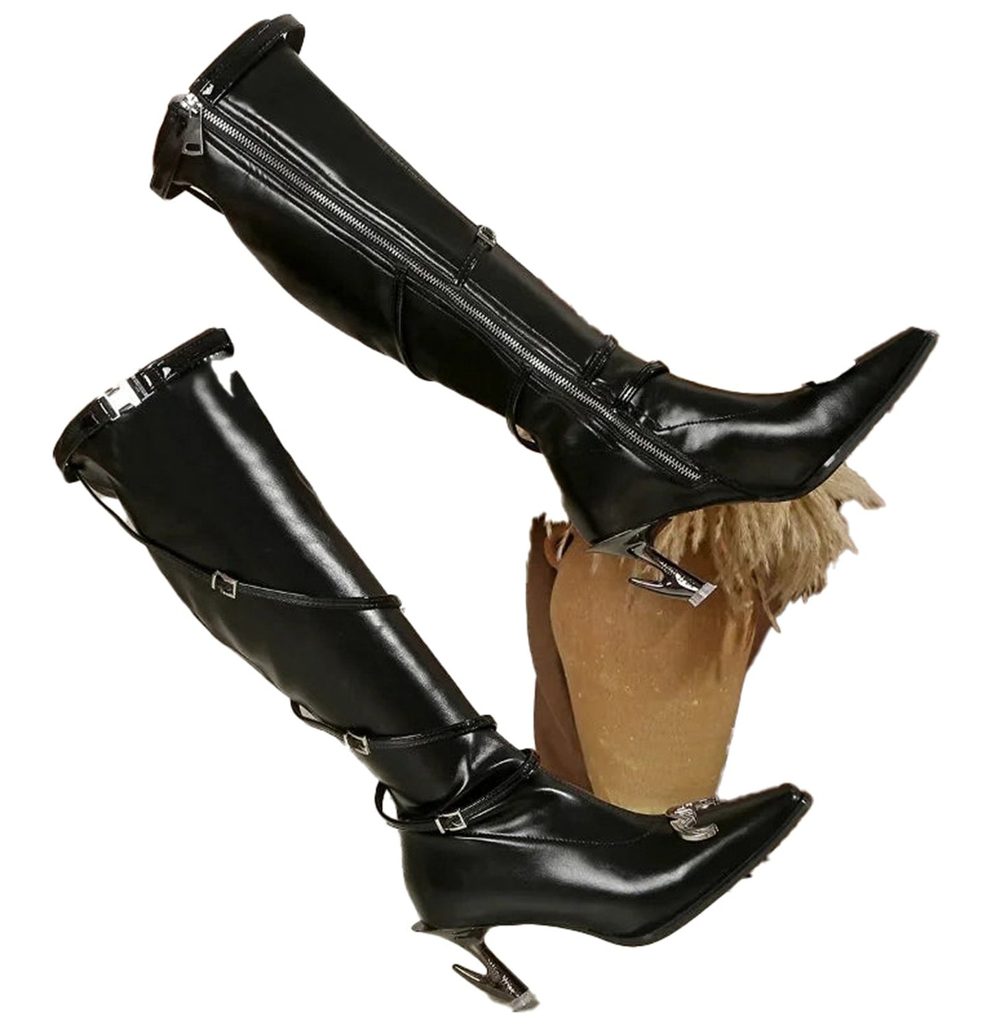 Womens Pointed Toe Thigh High Boots