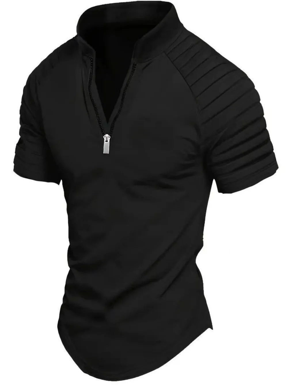 Mens Solid Color Polo Shirt Stylish Fit
