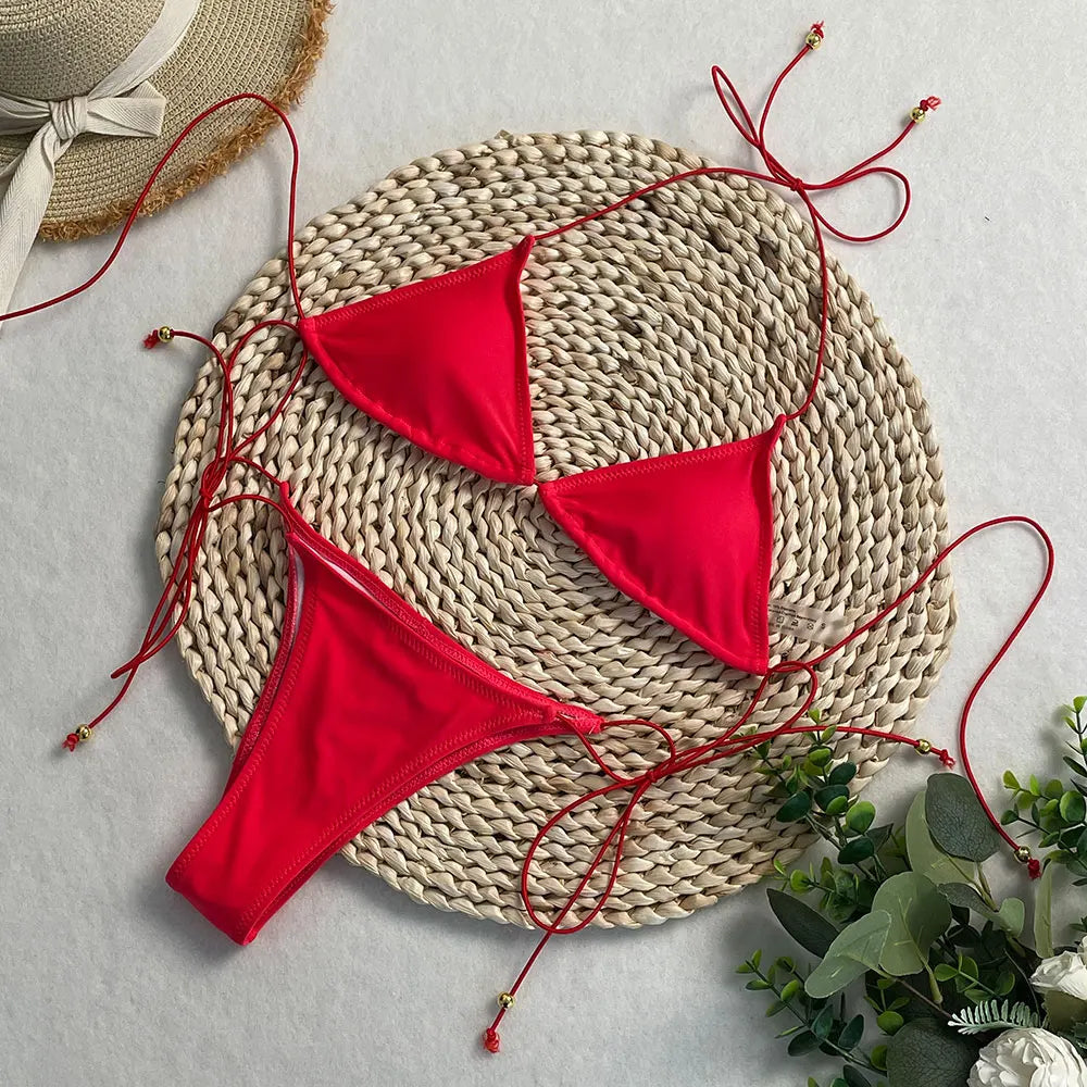 Swimwear Swimsuit: Trendy Pink Bikini Set