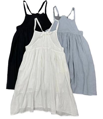 Japanese Linen Suspender Dress Chic Style