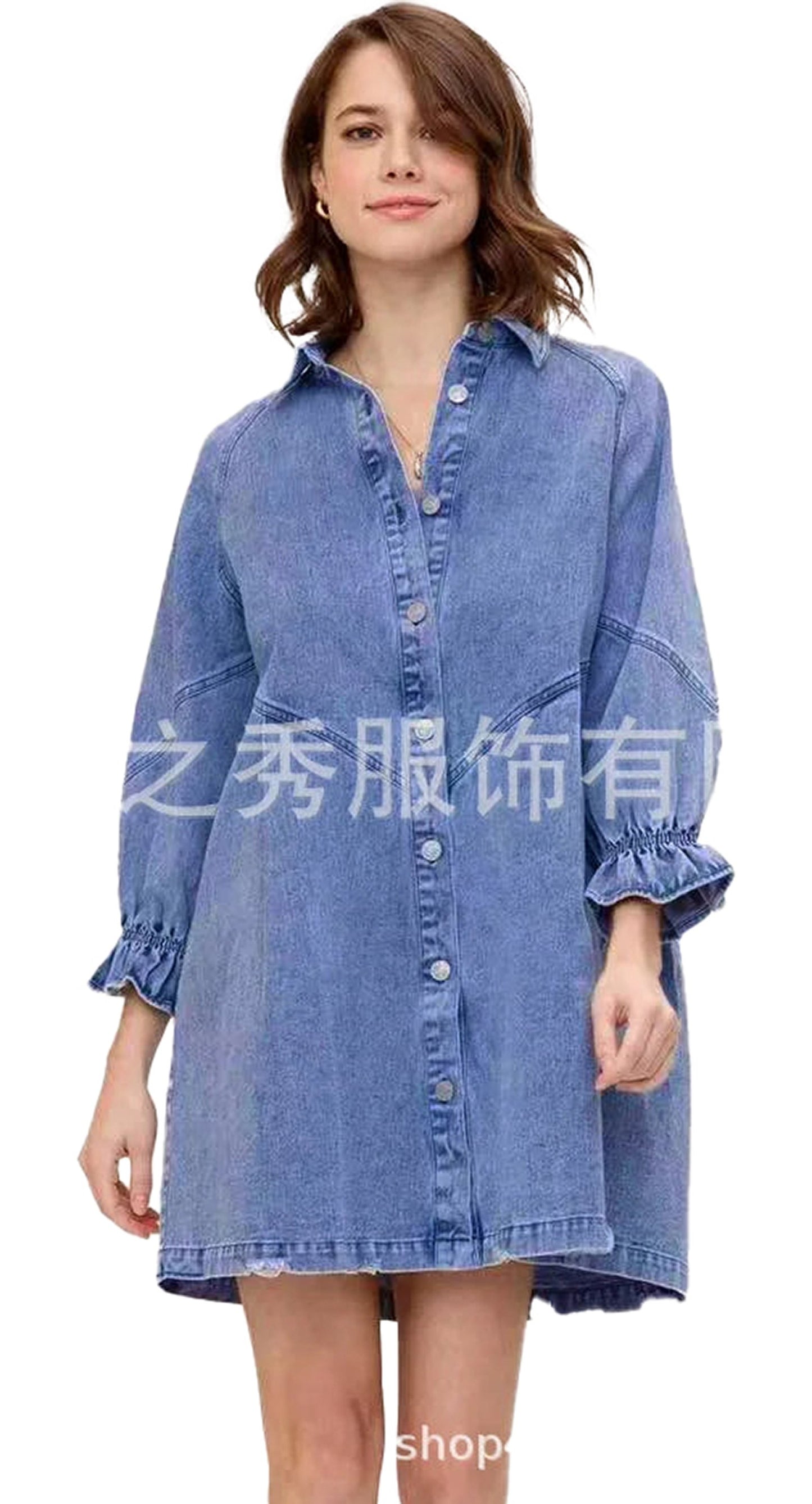 Pink Denim Dress For Women Trendy Style